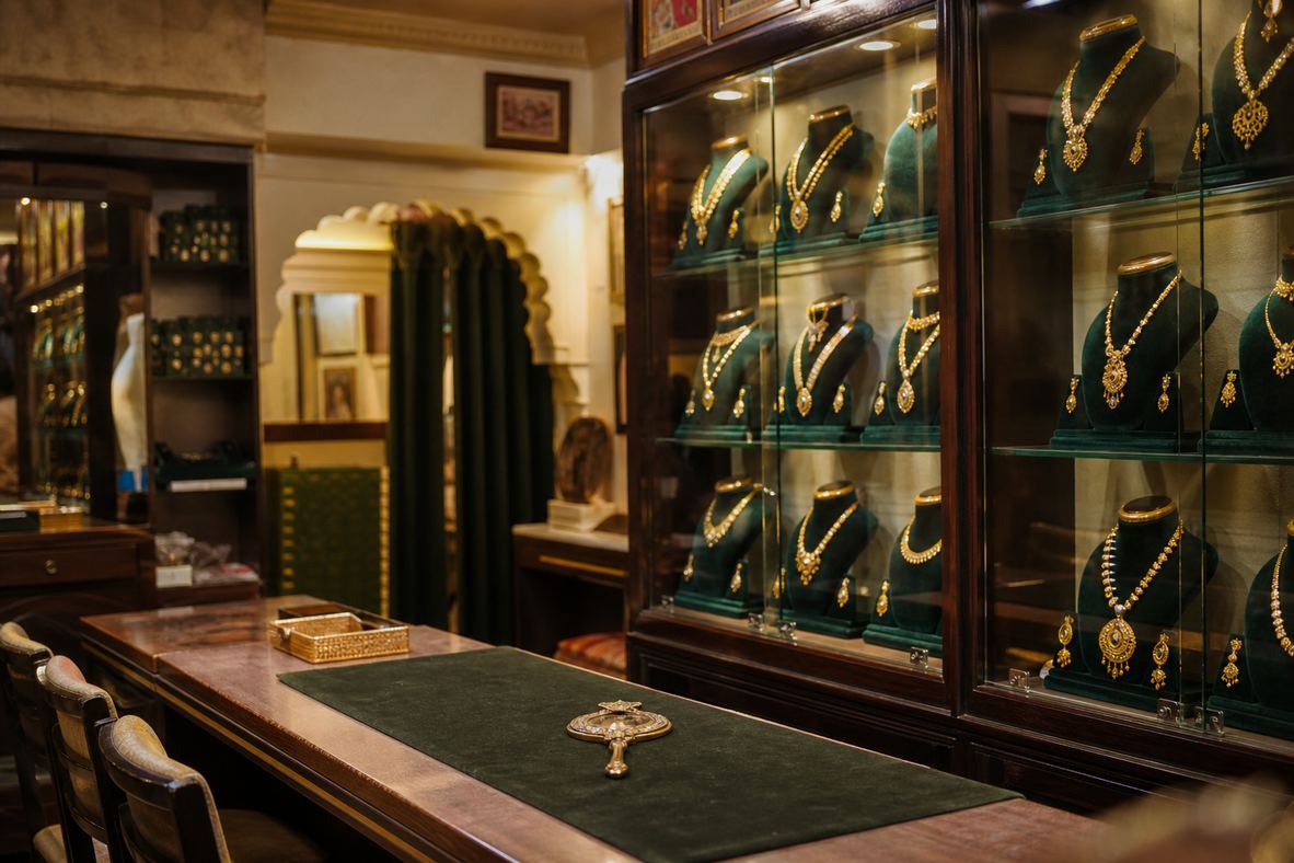 Indian jewellery shop counter